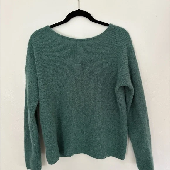 Sezane Teal Button-Up Wool Blend Cardigan - Picture 2 of 3